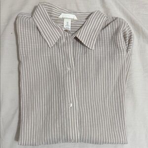 H&M Beige Striped Casual Shirt